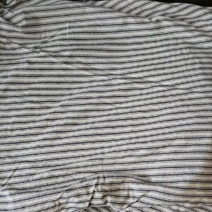 Ticking Striped Bedding Fitted Sheet - Grey and White